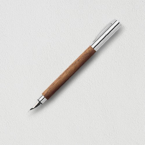 文聚 【Faber-Castell】成吉思汗AMBITION胡桃木鋼筆-F尖 免費刻字
