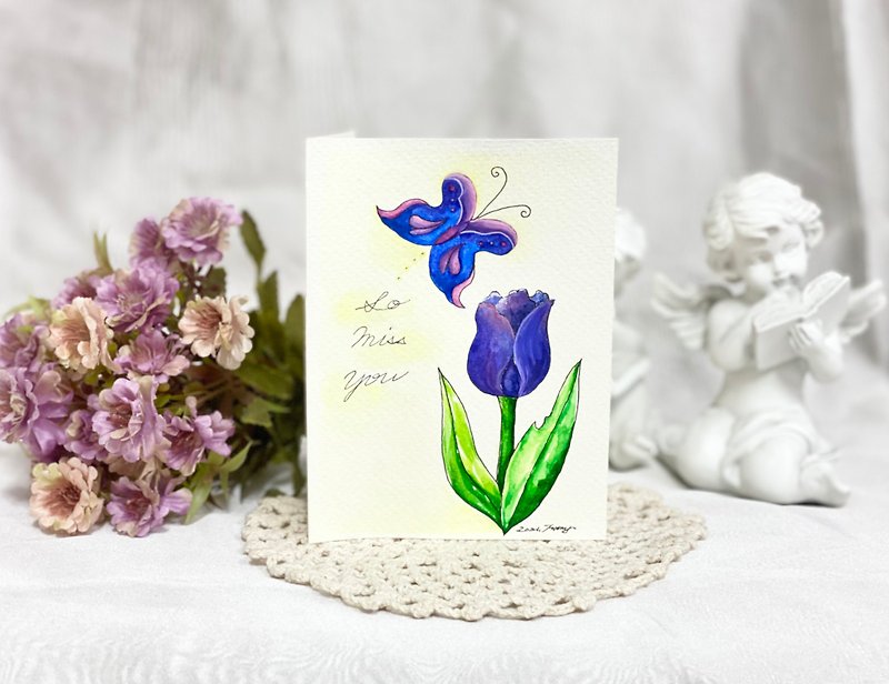 miss you card - Cards & Postcards - Paper Purple