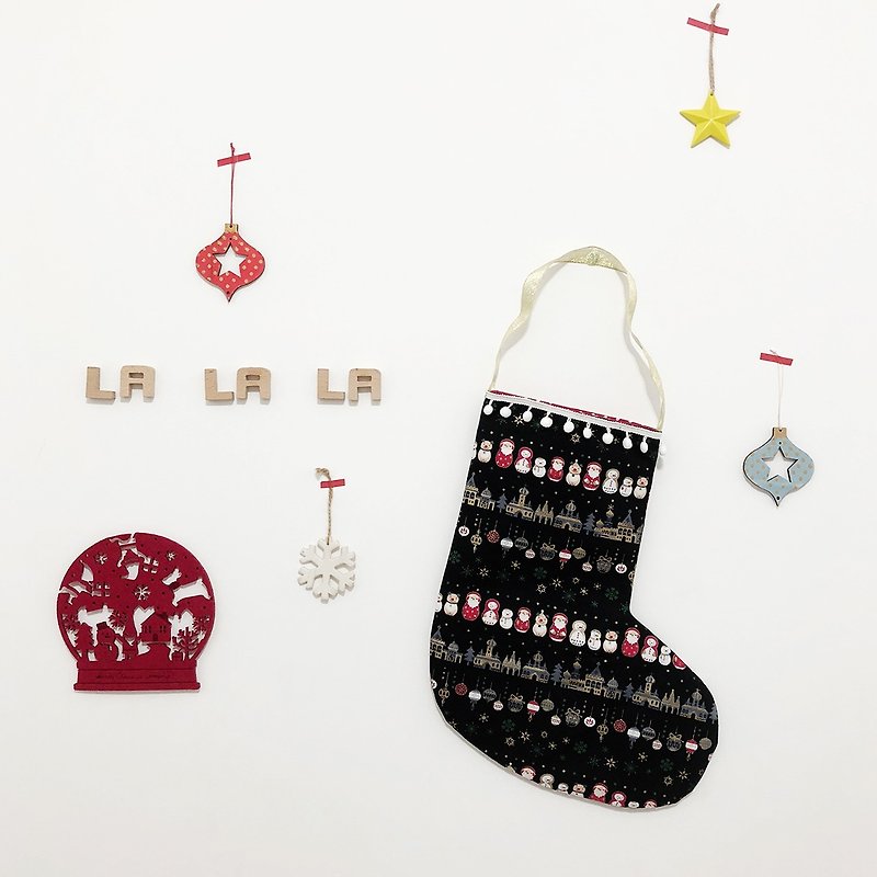 夢最も美しいスターブラッククリスマスストッキングクリスマスの装飾品 - 置物 - コットン・麻 ブラック