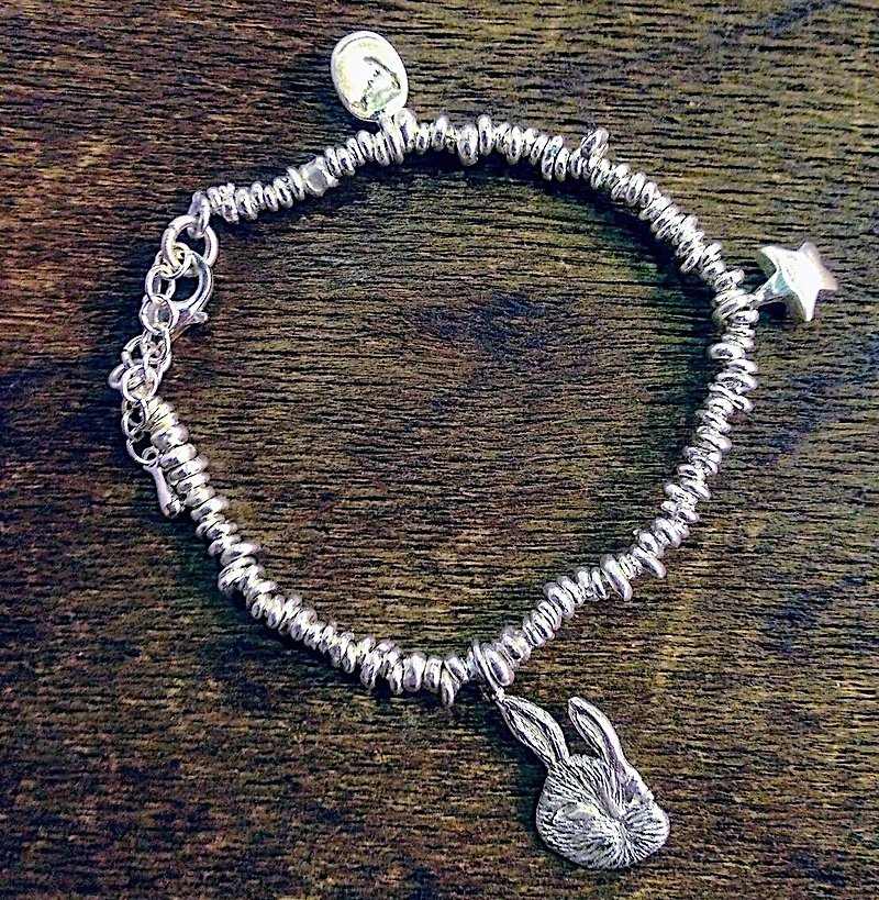 emmaAparty sterling silver bracelet ``rolling eyes rabbit - สร้อยข้อมือ - เงินแท้ 