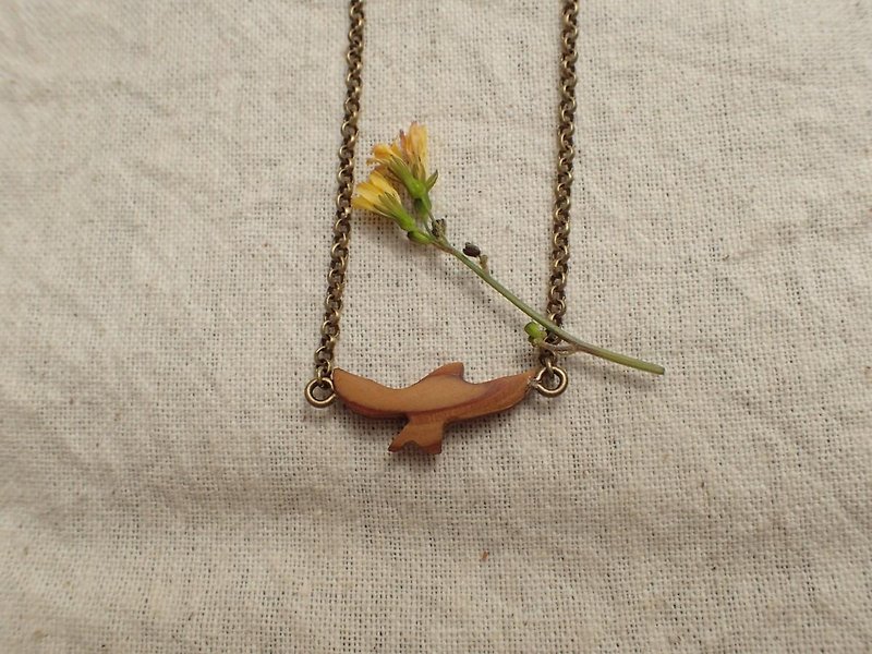 bird necklace or bracelet or anklet (type 1) - Necklaces - Wood Brown