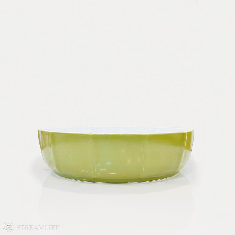 White porcelain green glaze brush wash - Items for Display - Porcelain Green