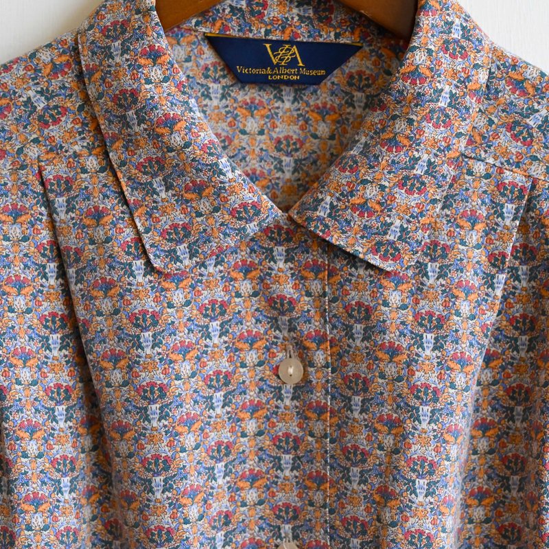 [Egg Plant Vintage] V&A William Morris printed vintage shirt - Women's Shirts - Other Man-Made Fibers 