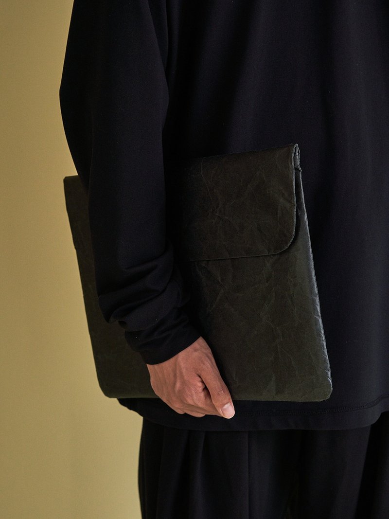 環保可水洗和紙 超輕防水筆電包 信封式 MacBook內膽包 水墨黑 - 電腦配件 - 紙 黑色