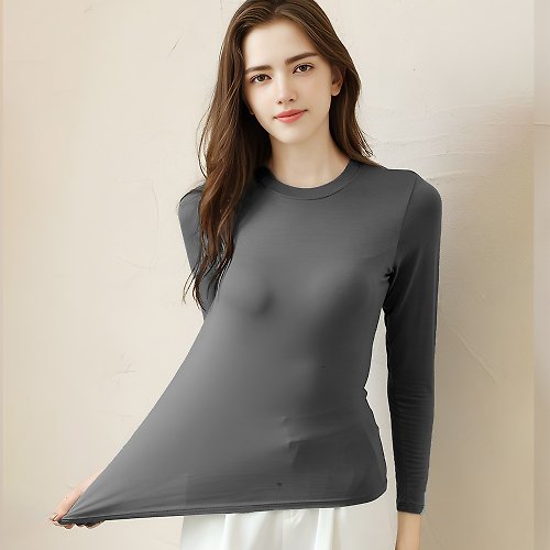 Pink Lady 4-color ultra-thin lightweight thermal clothing super elastic  round neck comfortable bottoming inner sanitary clothing - Shop pinklady95  Women's Tops - Pinkoi