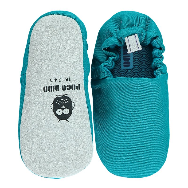 Poco Nido (UK) Baby/BB Shoe/Kids learning Shoe - Plain Teal Green - Baby Shoes - Cotton & Hemp 