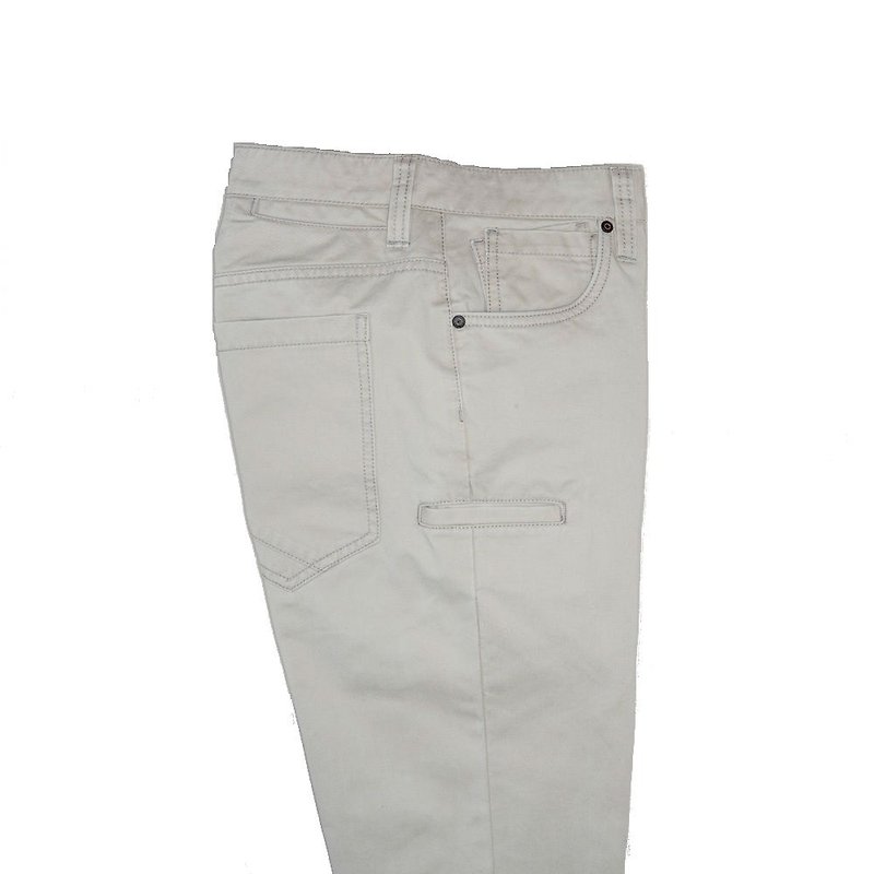 TO004 Tokyo Light Beige Nine-Pocket Traveler Pants - กางเกงขายาว - ผ้าฝ้าย/ผ้าลินิน 