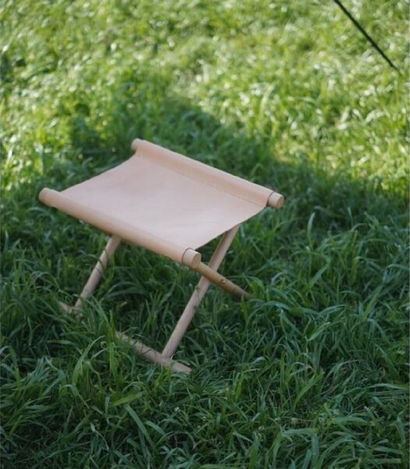 JOYDIVISION 户外露营马扎真皮实木简约折叠设计植鞣皮便携凳子 - 其他家具 - 真皮 