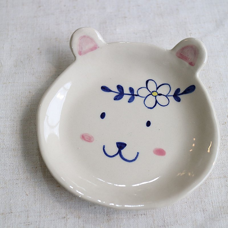 bear princess small plate - 小碟/醬油碟 - 陶 