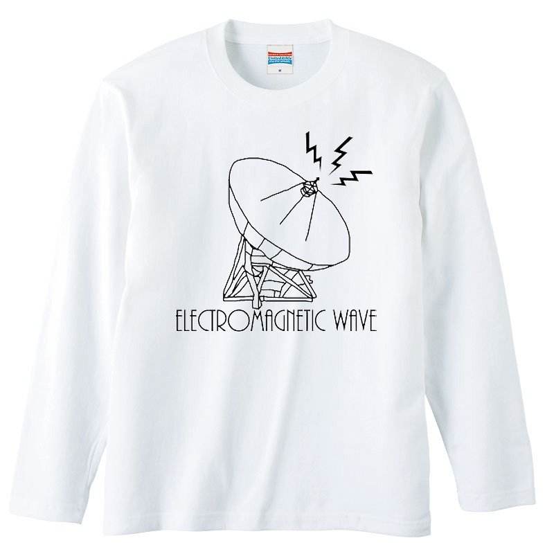 ロングスリーブTシャツ / Electromagnetic wave - Tシャツ メンズ - コットン・麻 ホワイト