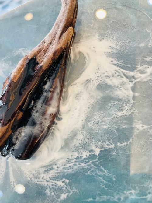 海の波 抽象画 赤フレーム38✖️40 海の波 抽象画 赤フレーム38✖️40 海の波を抽象的