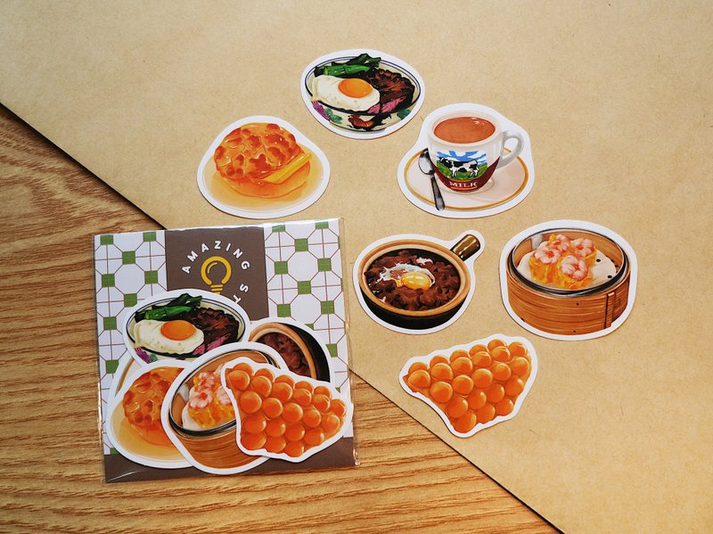 [Nostalgic Food] Stickers丨Amazing Studio - สติกเกอร์ - กระดาษ หลากหลายสี