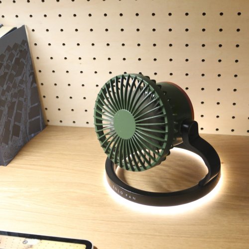 SPICE 日本雜貨 臺灣代理 【SPICE】日本 SOLO FAN 3way-LED風扇-卡其綠色