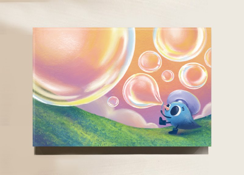 Blowing bubbles - art micro-spray frameless painting - โปสเตอร์ - วัสดุอื่นๆ 