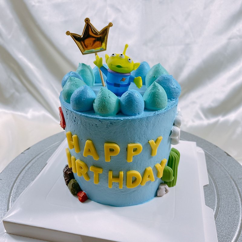 Childlike Small World Three-Eyed Monster Disney Birthday Cake Custom Cartoon 4 6 Inch Face-to-face - Cake & Desserts - Fresh Ingredients Green