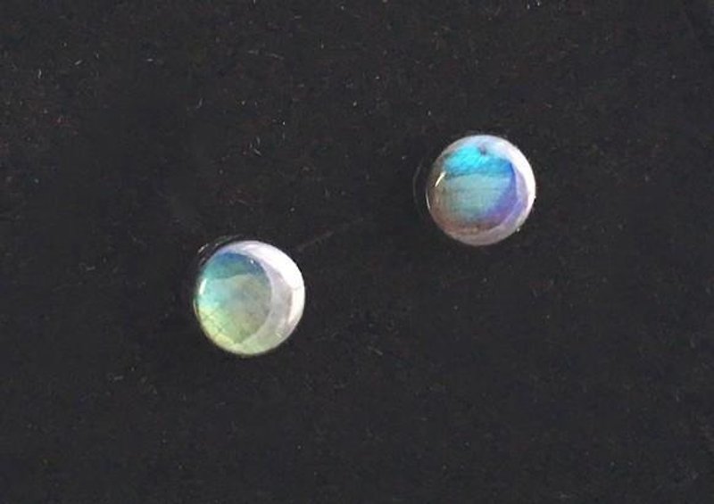Finland's Jewelry ◆ Spectral Light (Spectolite) ◆ Titanium Earrings 2 - ต่างหู - เครื่องเพชรพลอย สีน้ำเงิน