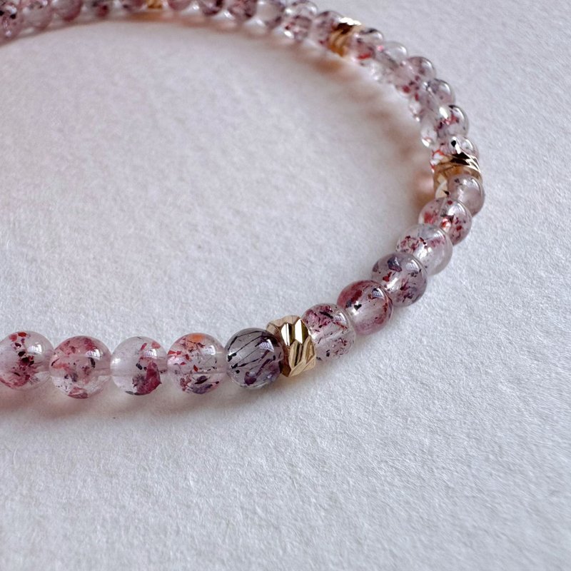 超七 4mm金草莓晶 | 三輪骨幹 | 水晶手鍊 - 手鍊/手環 - 寶石 多色