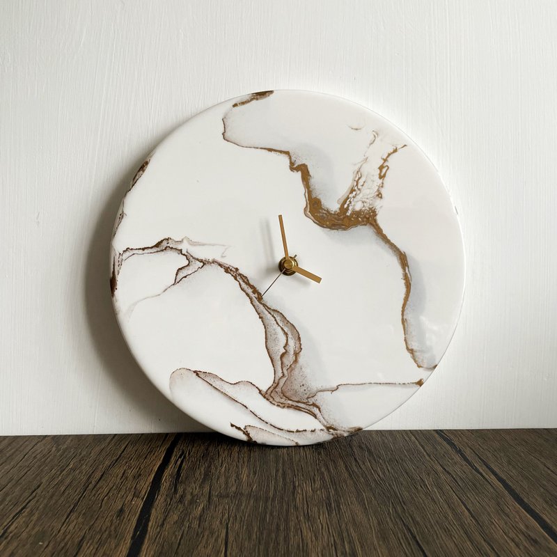 Metal Marble Resin Clock - นาฬิกา - เรซิน ขาว