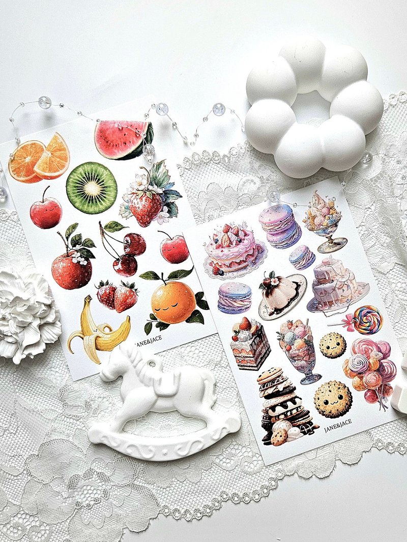 Sweet and sour dessert paper - 貼紙 - 紙 