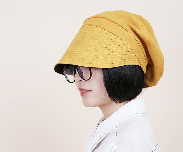 Weaving cloud Linen Linen original linen big brim hat sunscreen sunshade hat  2022 summer niche design ladies Y255 - Shop zbymama Hats & Caps - Pinkoi