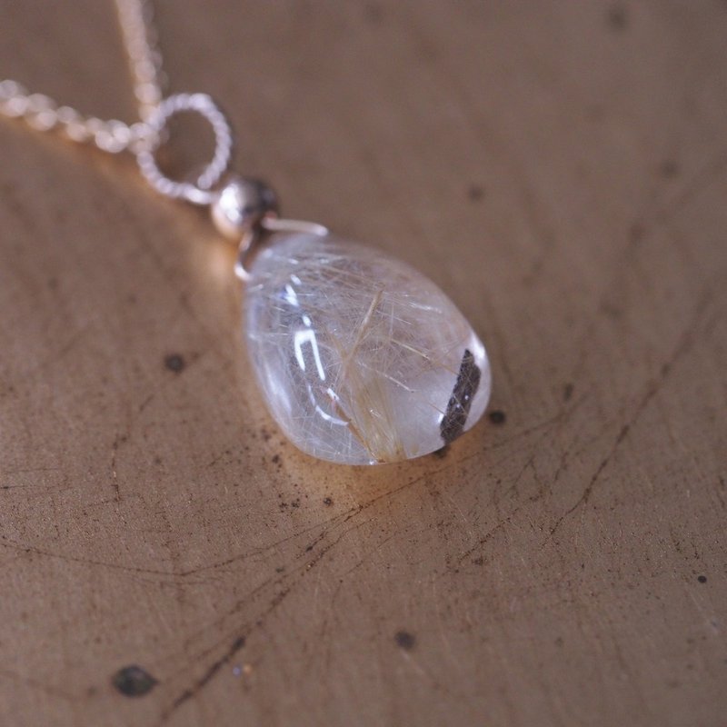 14KGF 針水晶 金紅石 鈦晶 Quartz Rutilated 項鍊 Bracelet 含鍊 - 項鍊 - 水晶 金色