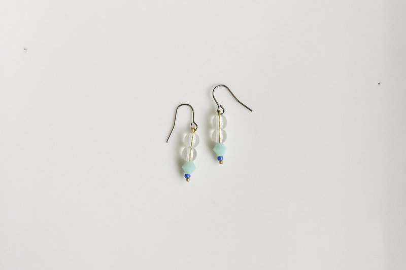 Zhaolu Crystal Natural Stone Earrings - Earrings & Clip-ons - Glass Blue