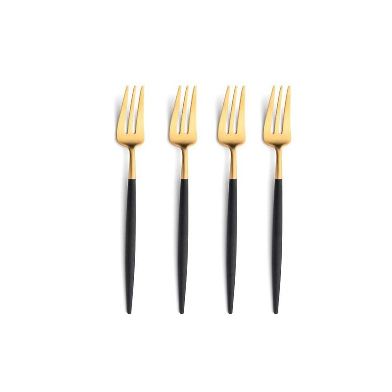 GOA Gold Matte Pastry Fork 4 Pieces Set - ช้อนส้อม - สแตนเลส สีดำ