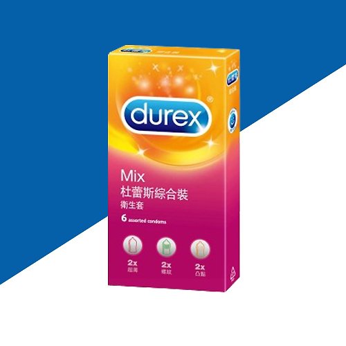 Durex 杜蕾斯旗艦店 【杜蕾斯】綜合裝衛生套/保險套6入/1盒