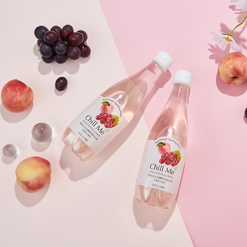 Home Delivery Section [Peach Grape] Purely Brewed Double Fruit Vinegar Sparkling Drink 8 pieces (476ml) - Vinegar & Fruit Vinegar - Other Materials 