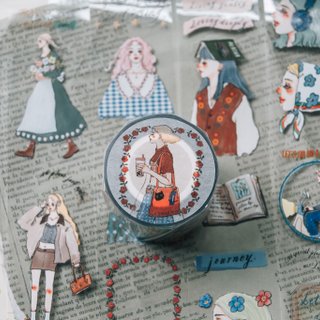 〜専用〜台湾マステ♡PET素材 ボタニカル系50シート切り売り・B 樂意Loidesign]美好生活 英字&植物柄 クリアPETテープ(剥離紙