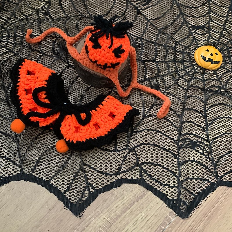 Halloween Halloween limited-pumpkin possessed by black jack-pet cloak hat scarf pumpkin - Clothing & Accessories - Cotton & Hemp Multicolor