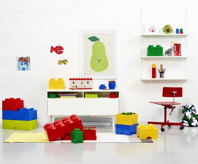 Room Copenhagen LEGO 8 コンベックス ストレージ ボックス - レッド