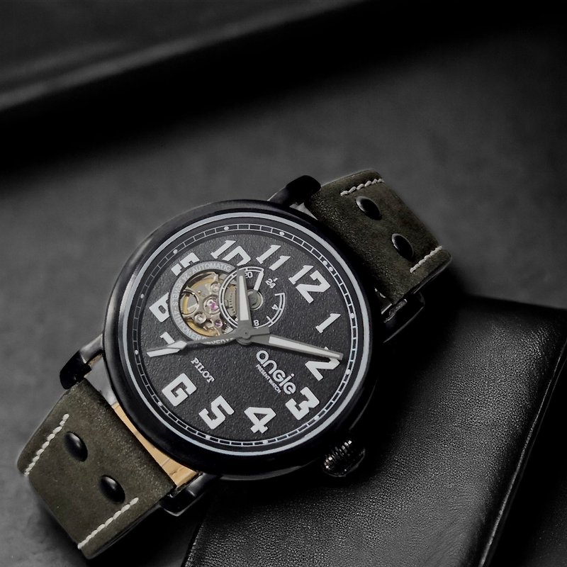 飛行系列1.0 皮帶款 黑色 - 男錶/中性錶 - 不鏽鋼 