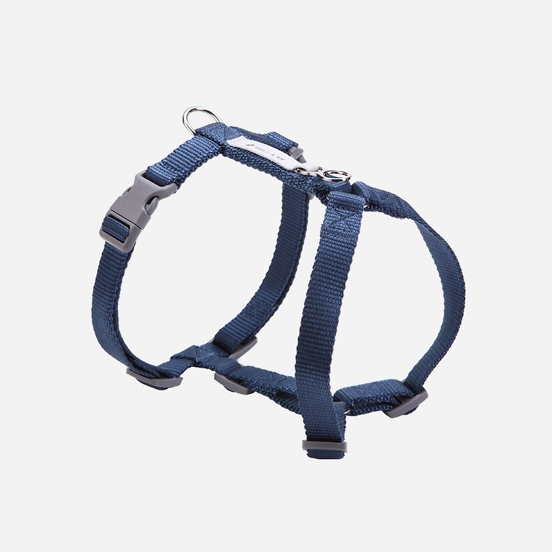 [Tail and me] Classic nylon belt chest strap with dark blue M - ปลอกคอ - ไนลอน 
