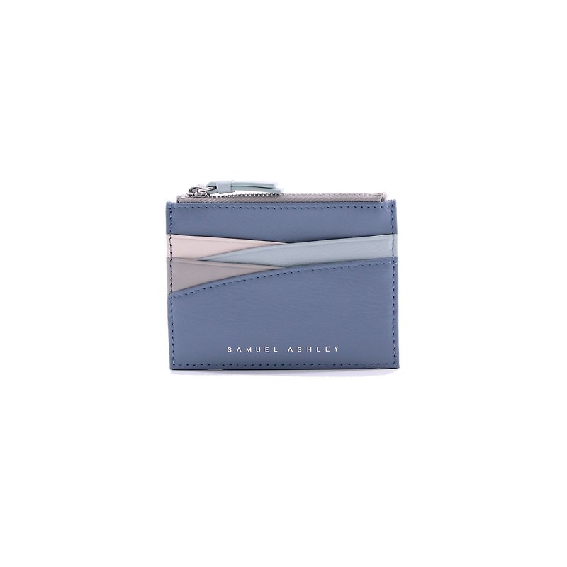 Iris Top-zip Card Holder - Blue Ash - Card Holders & Cases - Genuine Leather Blue