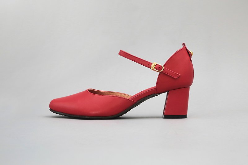 Mary.J (Classic Red) Red Heels Mary Jane High Heels | WL - High Heels - Genuine Leather Red