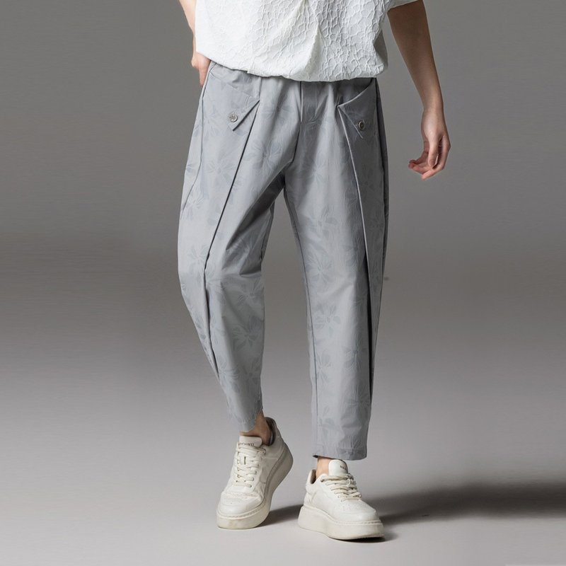 Summer men's nine-minute pants dark pattern casual pants - Men's Pants - Other Materials 