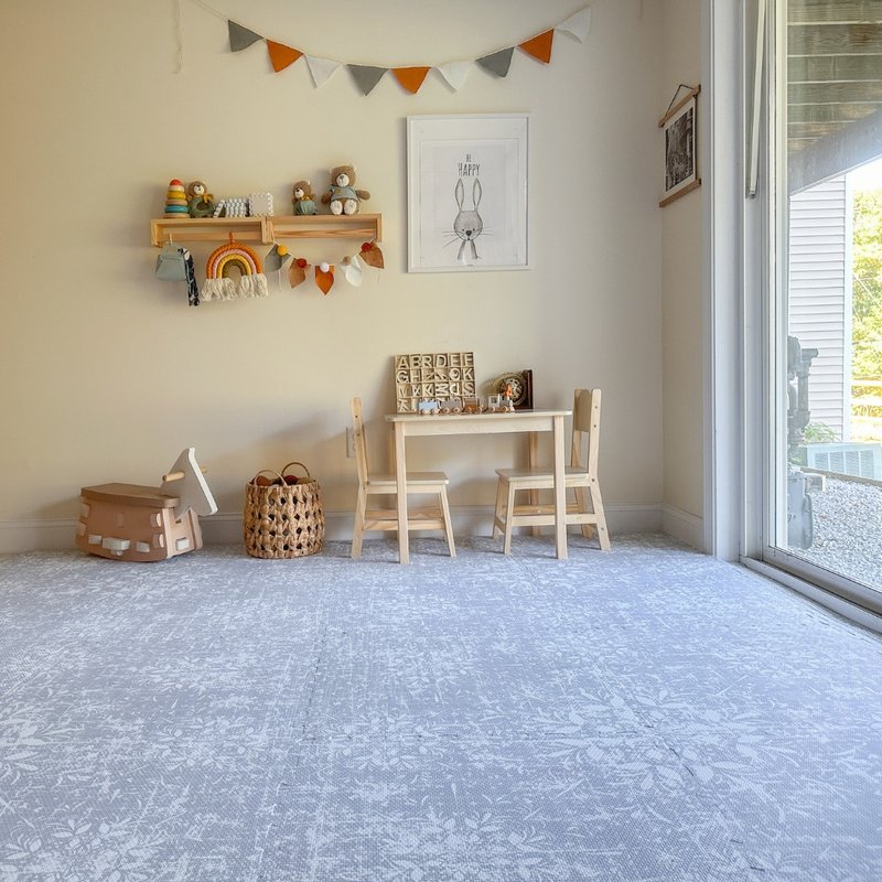 Northern style cold-resistant home floor mat∣ PLAYZU The first snow is falling - Crawling Pads & Play Mats - Other Materials Blue