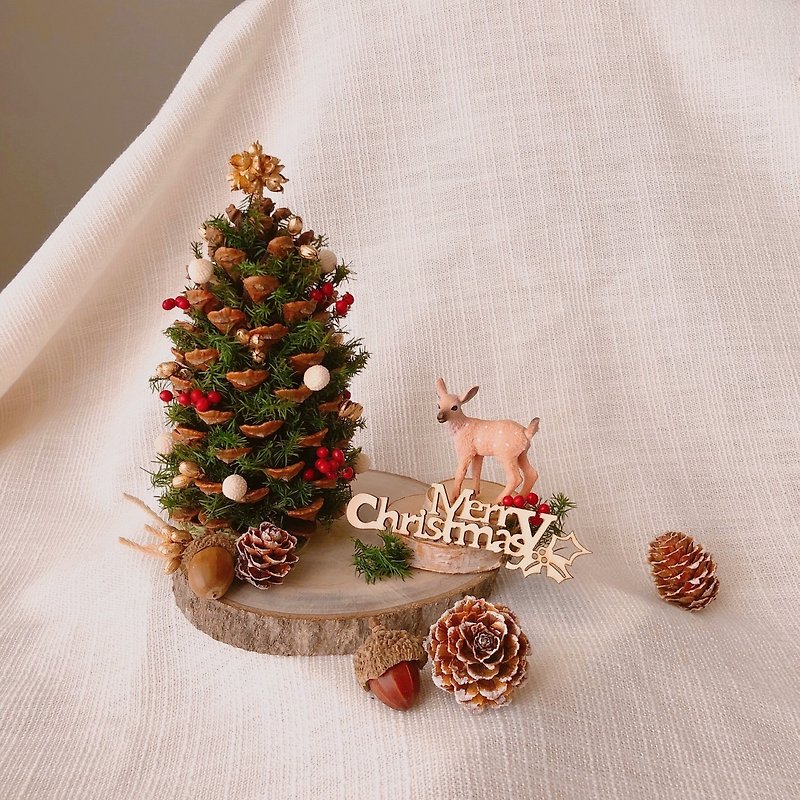 【Christmas Business Card Holder】Christmas Blessings from Elk│Everlasting Flowers│Dried Flowers│Business Card Holder - Items for Display - Plants & Flowers Green