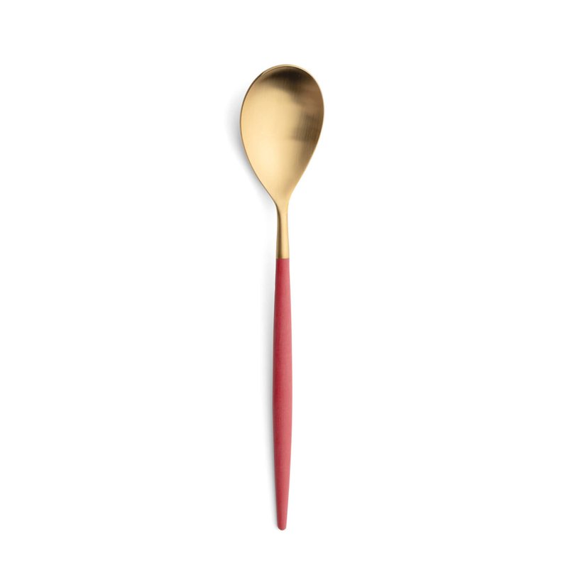 MIO RED MATTE GOLD 4 PIECES SET (TABLE KNIFE/FORK/SPOON+COFFEE SPOON) - Cutlery & Flatware - Stainless Steel Red