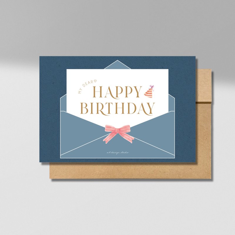 萬用卡 | 生日卡 簡約文字 HAPPY BIRTHDAY - 卡片/明信片 - 紙 白色