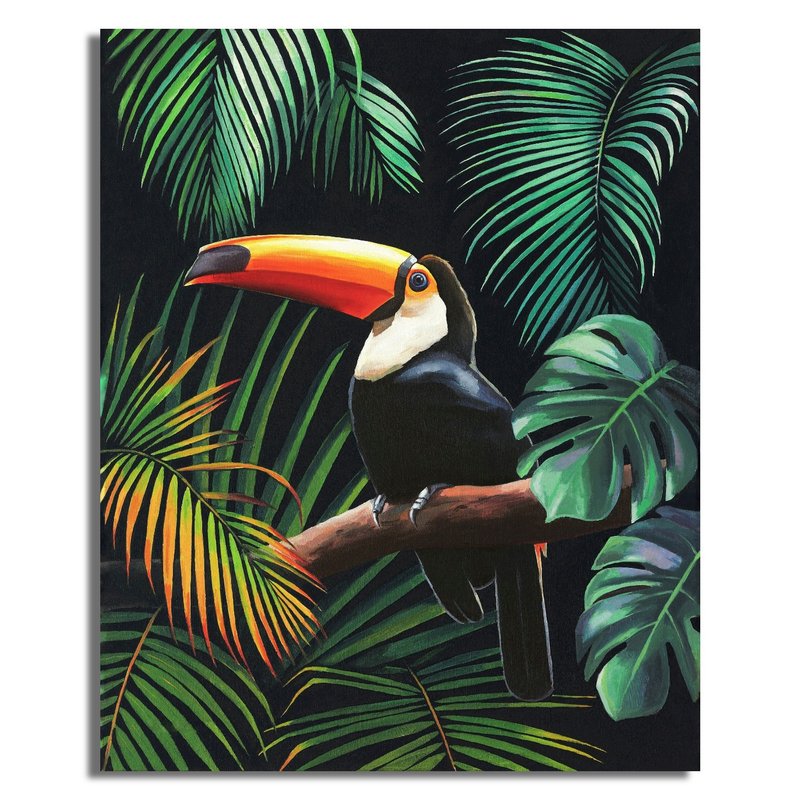 Toucan Bird Wall Art, Orignal Painting, Animals Painting, Animal Wall Decor - 壁貼/牆壁裝飾 - 壓克力 多色