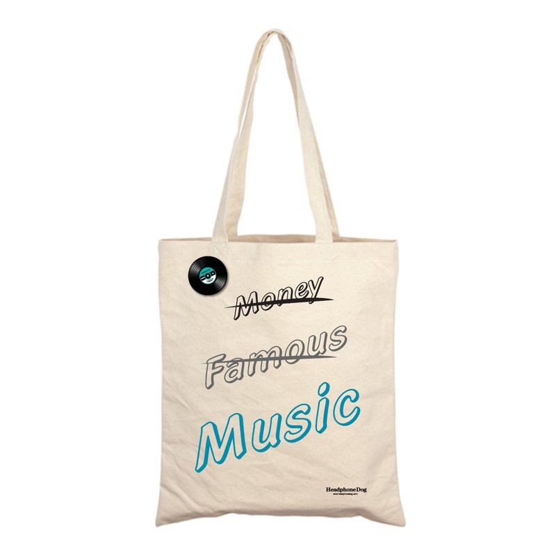 Canvas bag - NO MUSIC NO LIFE  (Shopping Bag) - กระเป๋าถือ - ผ้าฝ้าย/ผ้าลินิน 