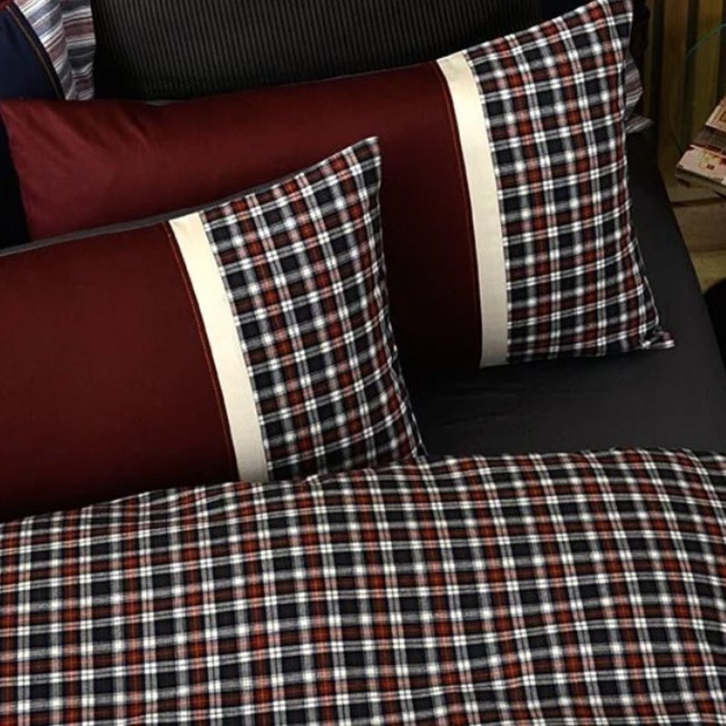 Caliphil Combed American Cotton Composite Wool Pillowcase/Nottingham - เครื่องนอน - ผ้าฝ้าย/ผ้าลินิน สีแดง