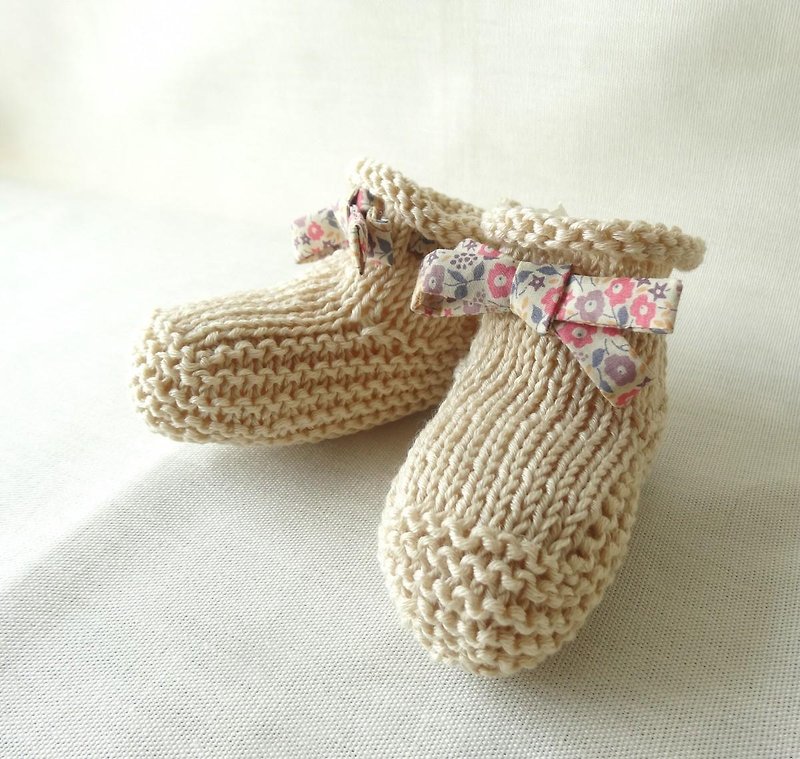Shipping fee, wrapping included 3M ~ ● Organic ● Cotton and Liberty Booty - Kids' Shoes - Cotton & Hemp 