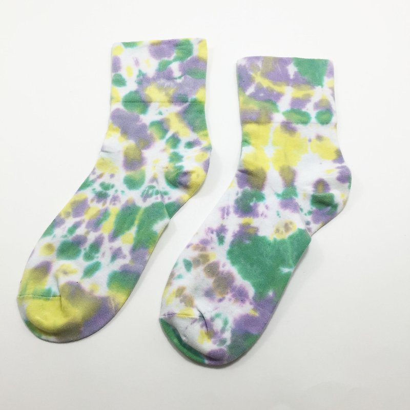 Tie Dye/Socks/Women/Men [Sweet] - ถุงเท้า - ผ้าฝ้าย/ผ้าลินิน สีเขียว