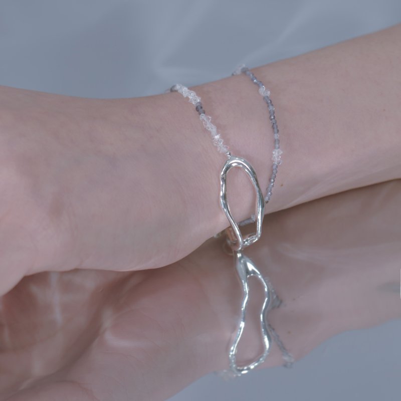 DATE. 09/10/22. Space Ice - Herkimer Diamond Bracelet-Silver - Bracelets - Sterling Silver Silver