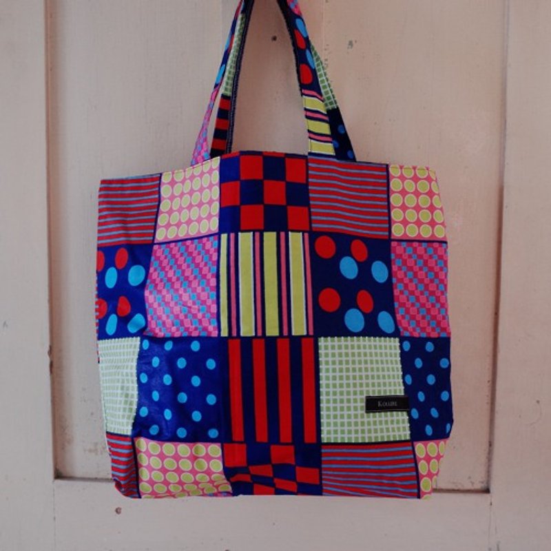 African Print Reversible Tote -patchwork- - Handbags & Totes - Cotton & Hemp 