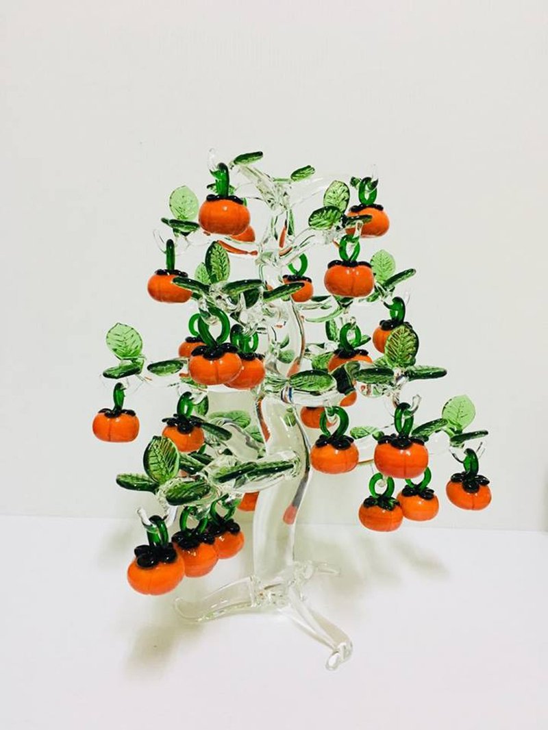 水晶玻璃 琉璃 柿子發財樹 蘋果 橘子 發財樹 - 擺飾/家飾品 - 玻璃 