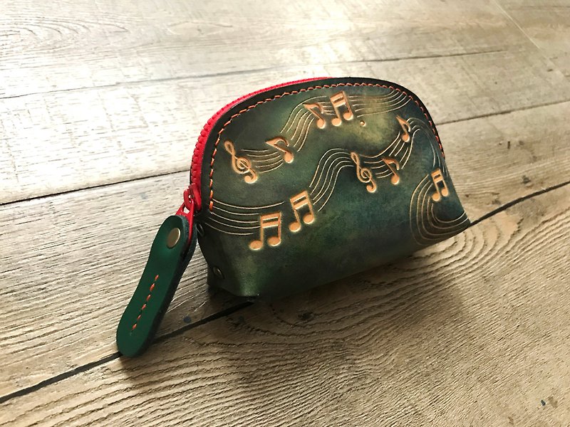 POPO│ wonderful notes │ storage wallet │ real leather - กระเป๋าสตางค์ - หนังแท้ สีเขียว